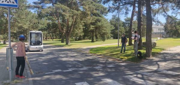  Typical pedestrian crossing scenario using visual LoD cues. 